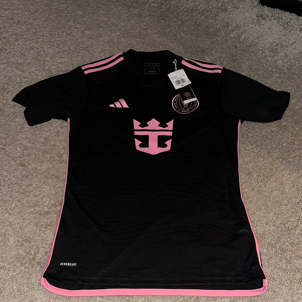 Adidas Men’s Black and Pink Sports Jersey